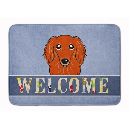 Carolines Treasures Longhair Red Dachshund Welcome Machine Washable Memory Foam Mat BB1400RUG